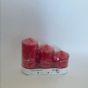 IKEA VINTERFEST Red Candle Trio